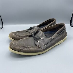 Sperry Top Sider Boat Shoes Mens US 10.5M Brown Upper Leather Comfort Lace Up